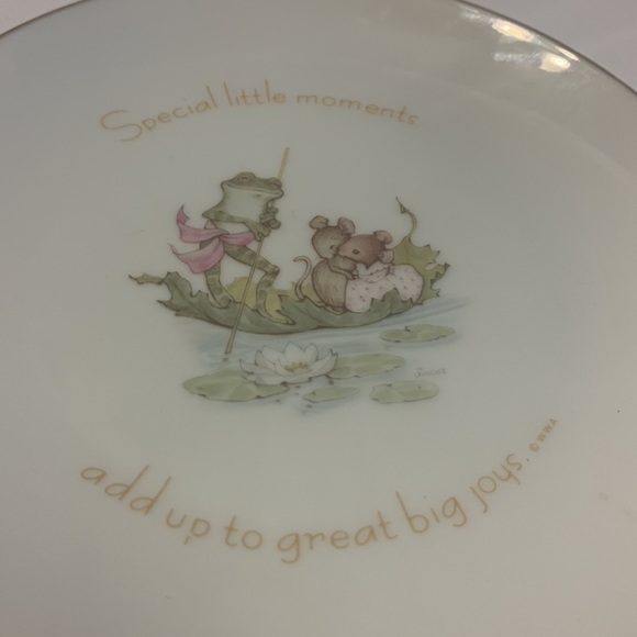Vintage Tiny Talk plate. Mice and frog in leaf boat design. - Picture 2 of 4